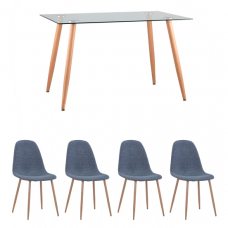 Обеденная группа Освальд, стулья Валенсия темно-серый Обеденная группа Освальд, стулья Валенсия темно-серый