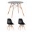 Обеденная группа Стол Eames D80 черный, 2 стула Eames DSW черный Обеденная группа Стол Eames D80 черный, 2 стула Eames DSW черный