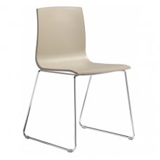 Стул пластиковый на полозьях Alice, хром, тортора Стул пластиковый на полозьях Alice, хром, тортора