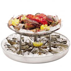 Блюдо для морепродуктов 2-ярусное d45-36см h26см, нержавеющая сталь/алюминий 41591-90